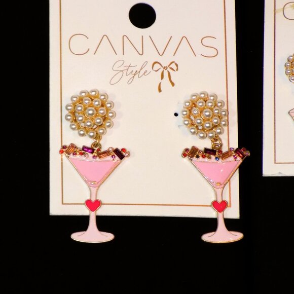 New $103 Lot 5 Pairs Canvas Style Beaded Dangle Heart Love Fun Earrings Bundle - Picture 6 of 6